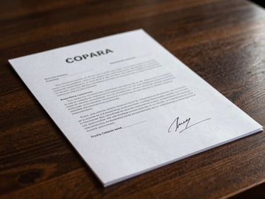 Close-up of a signed financial contract on a dark wooden table, soft warm interior light accenting the paper, deep shadows.