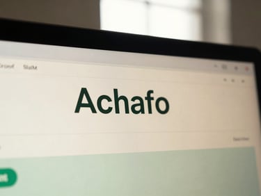 Macro detail of a clean SaaS dashboard UI on a monitor, showing a bold headline in Archivo font, warm natural window light, muted forest green accents