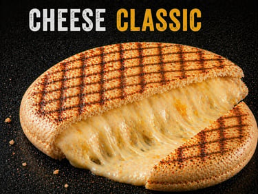A Cheese Classic grilled sandwich with melted gooey cheese and toasted grill marks TOASTIS