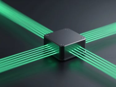 Sleek 3D render of data flow entering a dark database node, glowing emerald lines, obsidian background, cinematic depth of field