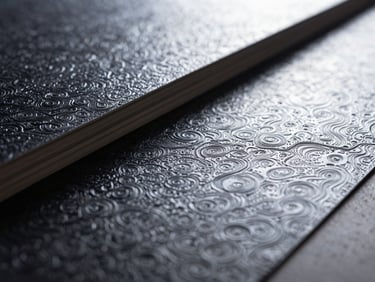 Macro shot of the intricate, multi-layered texture of premium ceramic window film, showing its heat-blocking properties.