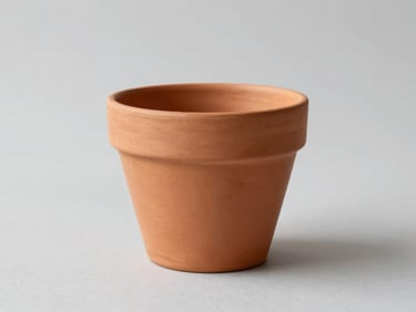 Bright studio shot of a minimalist terracotta planter with clean geometric lines, soft diffused shadows, sharp focus, 50mm lens
