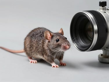 High-resolution clean photo of a brown rat near a pipe opening, clinical focus, neutral studio background.