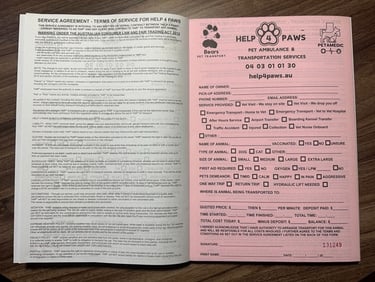 Invoice Book with Service Agreement