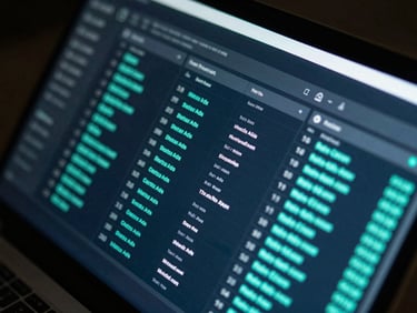 Close-up of a high-resolution screen displaying Meta Ads campaign analytics with glowing neon-cyan data points, dramatic low-key lighting, reflective glass surface, ultra-modern tech aesthetic, 35mm lens.