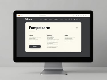 A high-resolution dark mode web application interface on a studio display, clean modular layout, technical typography, neutral gray background