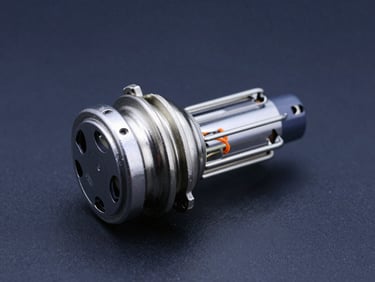 Macro studio shot of a durable halogen automotive bulb, sharp focus on the filament and metallic base, dramatic rim light, silver and dark navy background