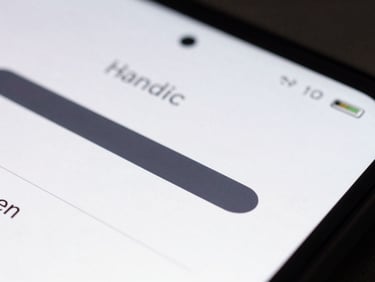 Macro shot of a clean Android interface showing a battery optimization slider, crisp shadow-mapped digital render, stark white and deep charcoal theme.