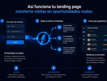 esquema del funcionamiento de una landing page