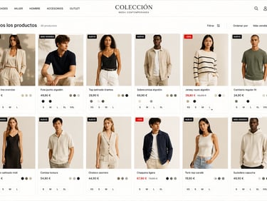 Imagen catálogo tipo de una tienda online