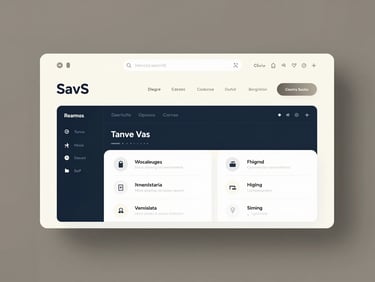 Clean minimalist web browser mockup showing a technical SaaS dashboard, off-white and deep slate tones, sharp focus