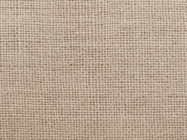 Macro flat-overhead close-up of cotton-linen natural blend fabric under cool north-facing daylight, open weave threads clearly visible, warm neutral tone, no garments