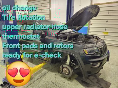 Oil change, brake check and radiator replacement at Winston's Complete Auto Care in Cuyahoga Falls, Ohio