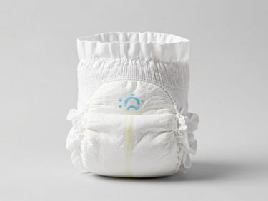 Clinical studio shot of unbranded white pet diaper wrap, high-key lighting, soft neutral background.