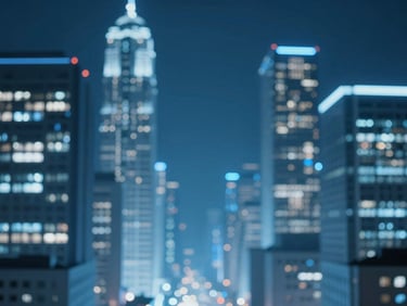 Stylized abstract representation of lifestyle content, perhaps a blurred background of a cityscape with digital overlays, cool studio lighting.