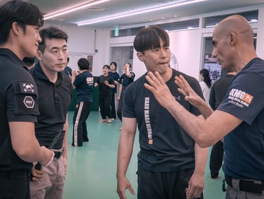 Massimo Fenu Krav Maga Expert coaching in Korea Police trainers instructors