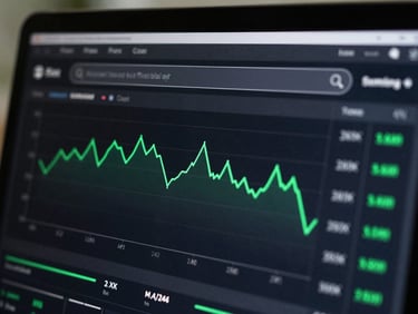 Extreme close-up of a clean, dark-mode search performance dashboard with crisp green vector lines and technical crawl budget metrics, natural overcast lighting.