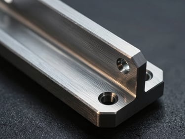 Macro close-up of a laser-cut automotive steel bracket, ultra-precise clean edges, industrial high-contrast lighting, cool metallic reflections