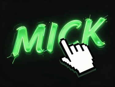 Dramatic kinetic typography deformed by cursor proximity, glowing green text on a deep black screen