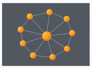 Flat orthographic technical diagram of neural network nodes and data pipelines, slate and safety orange accents, sharp lines