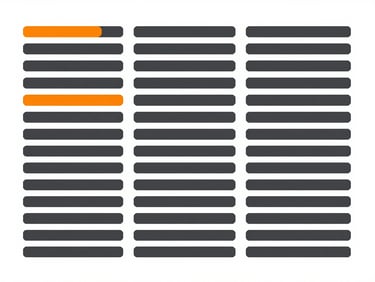 Flat orthographic minimalist UI mockup showing structured layout grids and micro-interactions, slate and safety orange accents