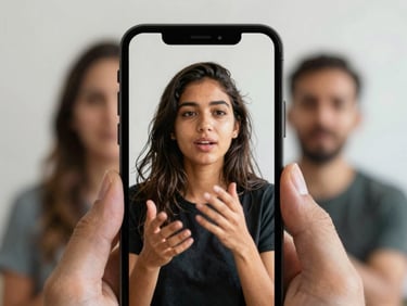 Vertical phone screen crop of a culture shaper engaging with an audience, authentic expression, tight crop, high-contrast natural light, candid medium close-up.