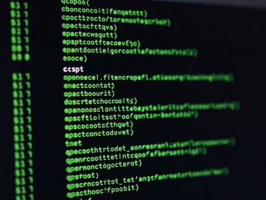 Close-up of a high-resolution terminal interface displaying monospaced code with glowing emerald green accents, low-key ambient light, macro depth of field.