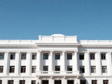 Architectural facade of the Aguascalientes state congress building in bright natural daylight