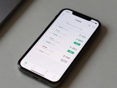 Close-up of a phone screen displaying a member earnings dashboard with verified payout figures, green currency amounts visible, held casually over a plain desk surface, screen-lit neutral light