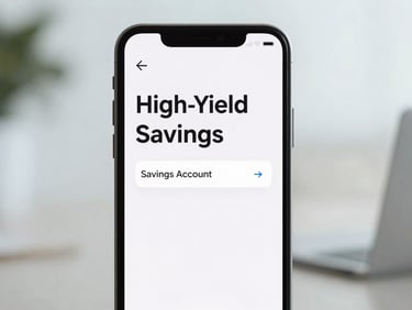 Clean screenshot of a high-yield savings account mobile interface displayed on a smartphone screen under bright natural daylight.