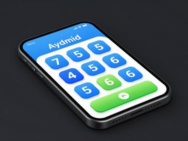 High-fidelity Android mockup of an interactive spelling app with colorful, high-contrast buttons on a dark background, 35mm