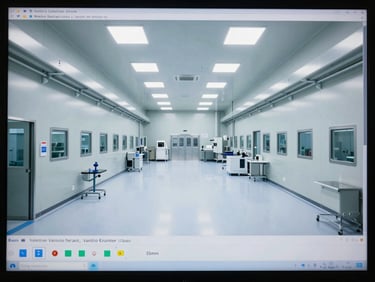 macro shot of a technical interface on a computer screen displaying validation protocols, sterile manufacturing environment, bright sterile cleanroom lighting, cool metallic tones, sharp focus, architectural symmetry, 35mm