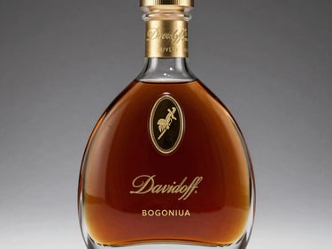 Close-up of a high-end single malt whisky bottle, amber liquid visible, with elegant label design, studio lighting, deep navy and amber tones, sharp focus, high-end editorial style, 50mm.