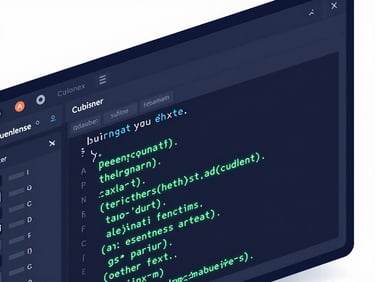 Crisp screenshot of an AI coding assistant interface, glowing emerald syntax highlighting, dark mode UI