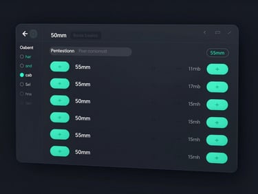 Sleek UI photography showing a dark-mode terminal screen with role-based permission toggles, neon cyan indicators, sharp orthographic layout, 50mm lens