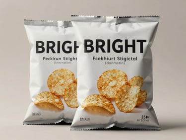 Bright studio packshot of premium imported savory potato chips in clean modern packaging, neutral background, sharp focus.