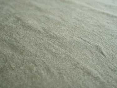 Close-up of smooth organic cotton canvas, showing fine weave and clean finish, soft natural light, muted forest green and beige tones.