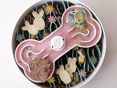 slow feeder dog bowl decorated for plating