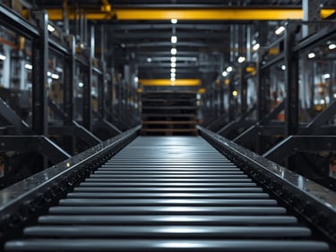 Przemysłowy system transportowy do ciężkich ładunków z przenośnikami łańcuchowymi w produkcji