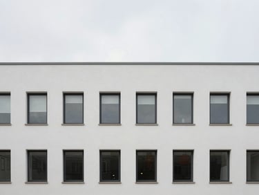 Coimbra clean modern facade, minimalist Scandinavian aesthetic, soft overcast light