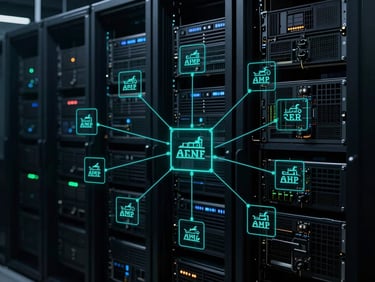 Abstract representation of Hermes agent environment, network topology, neon-teal accents, deep obsidian background, structured diagram, low-key lighting.