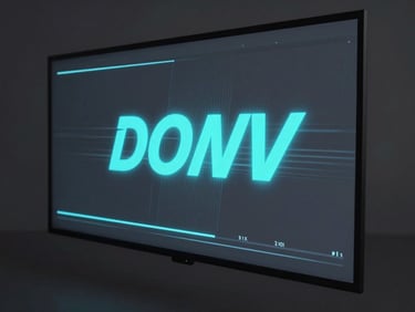 Sleek tech photography, video player screen showing dynamic motion graphics and typography, low-key lighting, cool gray and cyan tones