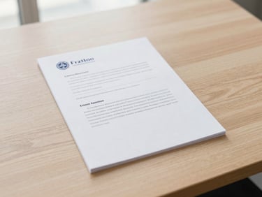 Document with official seal on a clean wooden desk, soft natural light, professional editorial style.