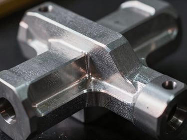 Macro shot of a complex cast aluminum structural component with clean parting lines and sharp geometries, dramatic side lighting highlighting the metallic texture, 50mm lens.
