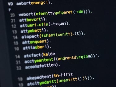 Macro shot of a high-fidelity code block in a dark-mode IDE, TypeScript types clearly visible, neon syntax highlighting, clean indentation