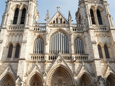 Grand orgue de la cathédrale d'Arras sous la lumière du matin