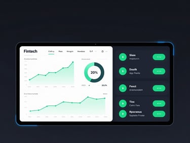 Fintech analytics dashboard screen, clean graphs and cyber green indicators, dark mode, high-contrast minimalist composition.