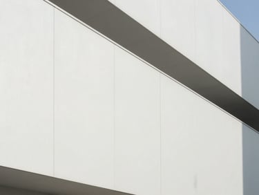 Modern clean architectural space, white walls, sharp grid lines, bright natural light, 35mm