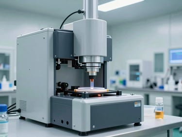 Sterile cleanroom environment with automated machinery producing nephrology solutions, bright cool lighting.