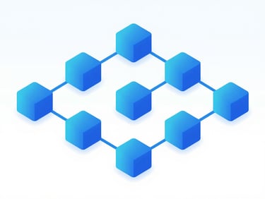 Isometric vector illustration of a structured data pipeline, clean geometric nodes, professional blue and cyan color scheme, minimalist design